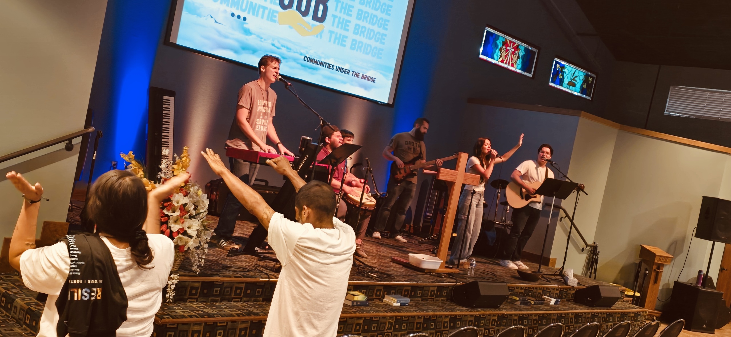 CUB worship and community gathering under the bridge